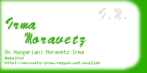 irma moravetz business card